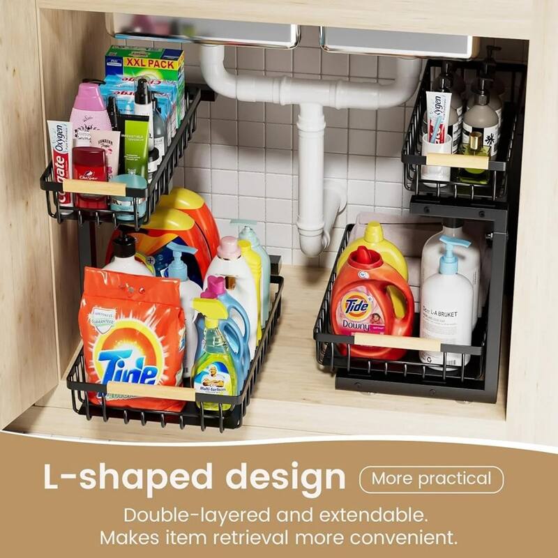 2-Piece Dish Drying & Sink Organizer Set, Drainboard, Pull-Out Shelf