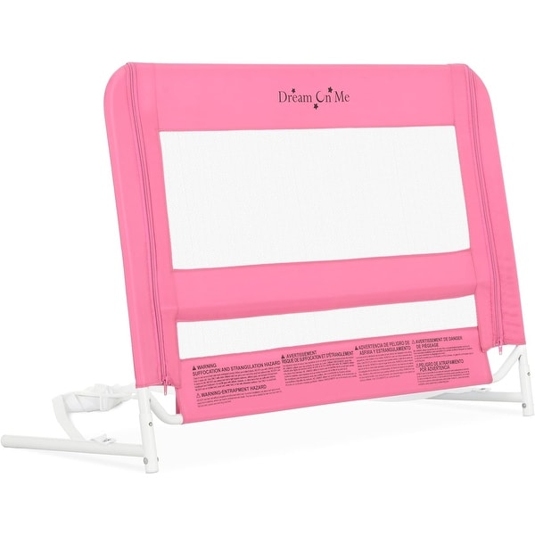 slide 2 of 4, Dream On Me Mesh Security Crib Rail Twin - Pink