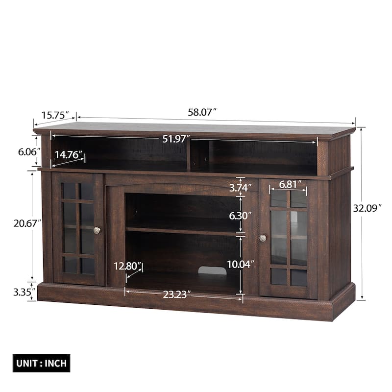 American Design 58.07" Fireplace TV Stand with 23-inch Electric Fireplace for TVs Up to 65"