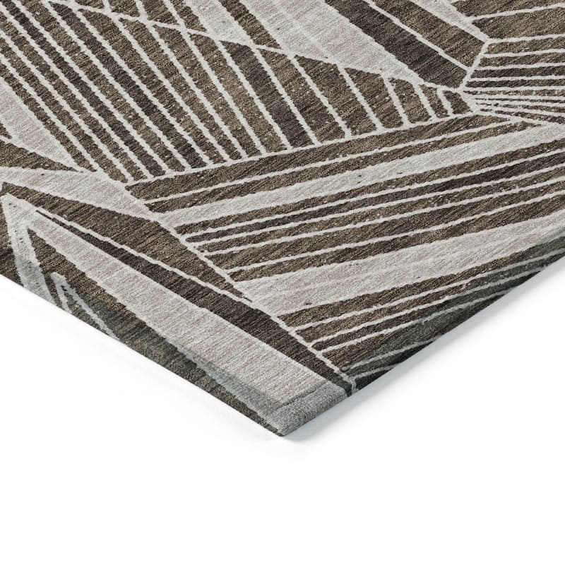 Machine Washable Indoor/ Outdoor Chantille Modern Mosaic Rug