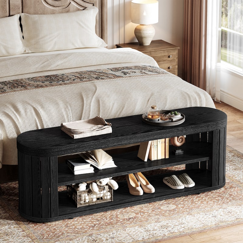 Wood Entryway Bench with Shoe Storage, Dining Bench, Bedroom Hallway Living/Dining Room End of Bed Stool