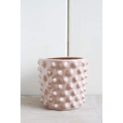 Mini Ceramic Flower Pot - 6.5" - Pink