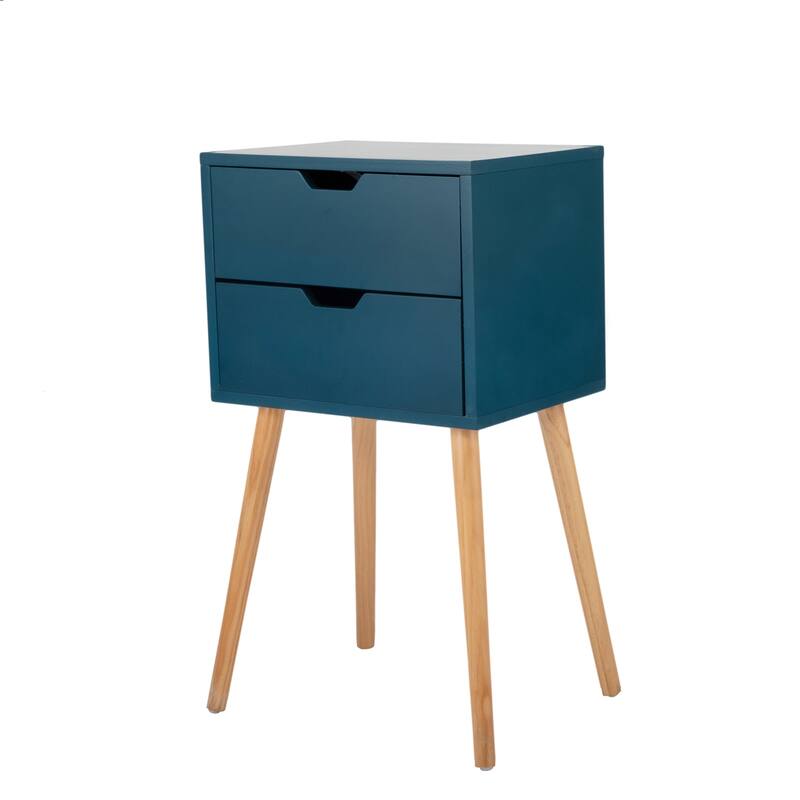 Set of 2 Nightstand, Wood Bedside Table with 2 Drawers, for Bedroom