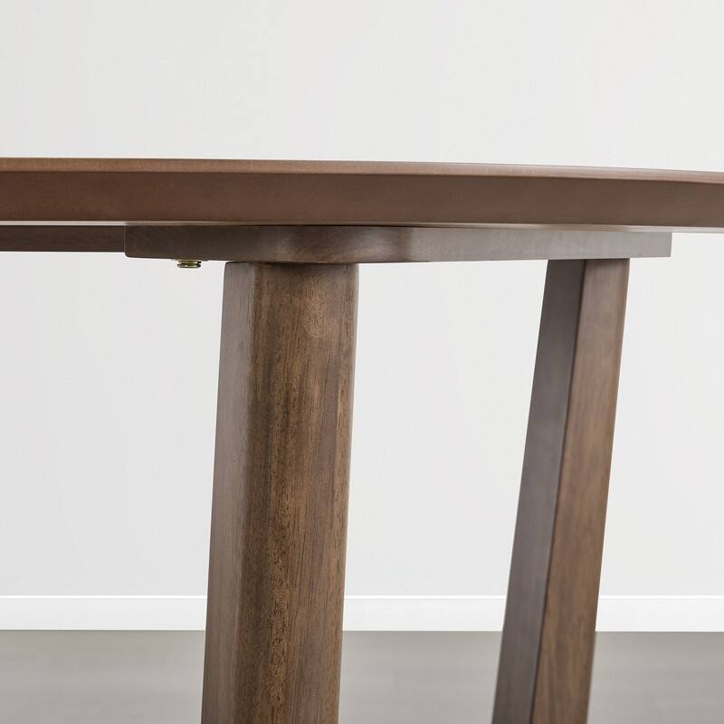 Spruce & Spring 47-Inch Modern Round Wood Dining Table with Cross-Leg Base