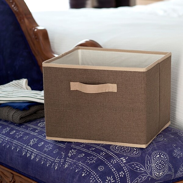 brown linen basket