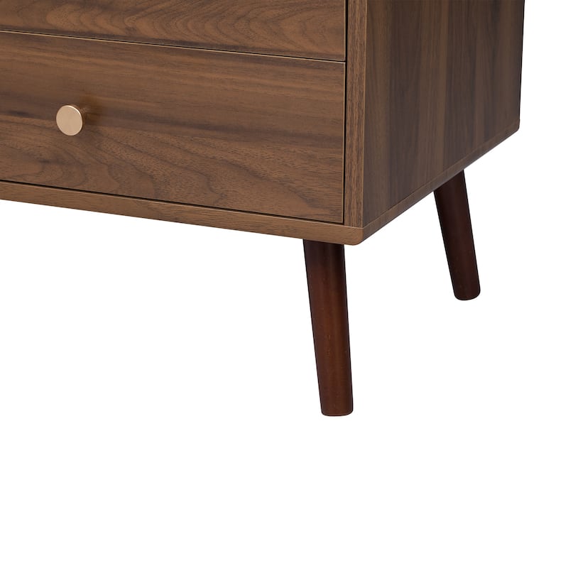 Roomfitters 76 Inch Modern Glass Door TV Stand for 85 Inch TV, Wood Grain Entertainment Center with Storage Cabinets, Walnut