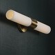 preview thumbnail 5 of 3, 25.25"W x 5"H 2-Light Dual Sconce in Matte Brass with Soft White Glass - 5"W x 25.25"H x 4.5"E