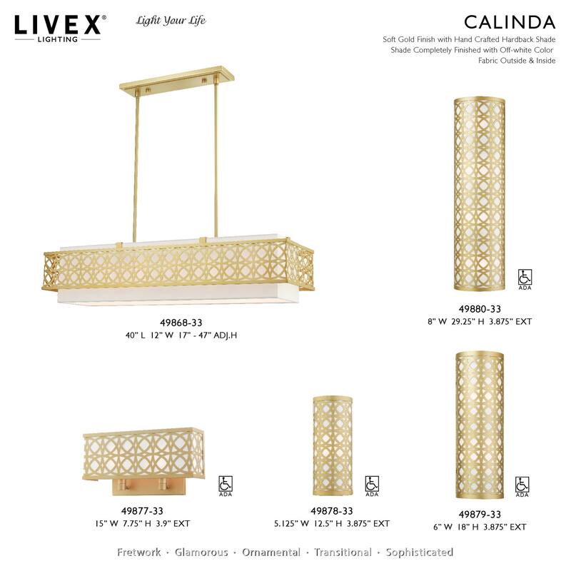 Livex Lighting Calinda 6 Light 40" Wide Linear Chandelier
