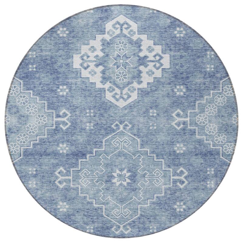 HomeRoots Medallion Traditional Rectangle Outdoor Rug