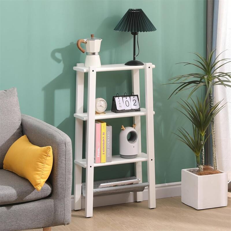 Ladder Shelf 4 Tier Bookshelf - 18.5"D x 7.87"W x 35.43"H