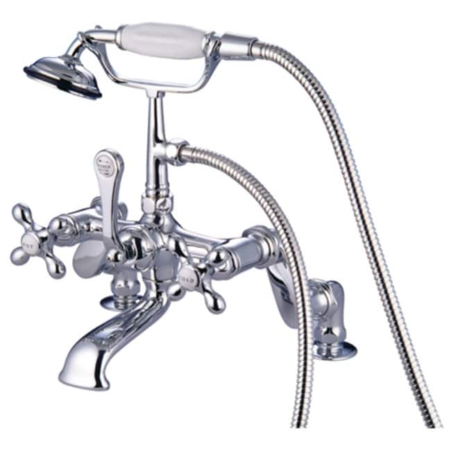 Kingston Brass Vintage Deck Mounted Clawfoot Tub Filler with Personal - Polished Chrome - Polished Chrome