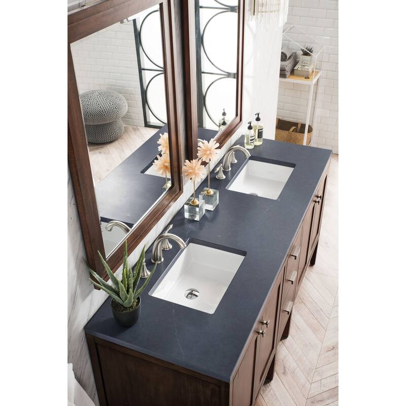 James Martin Vanities Addison 72" Double Basin Hardwood Vanity Set