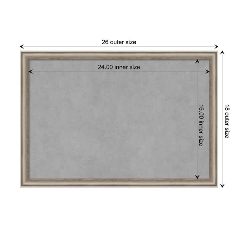 Amanti Art Salon Scoop Pewter Framed Magnetic Board - Board Size 24x16