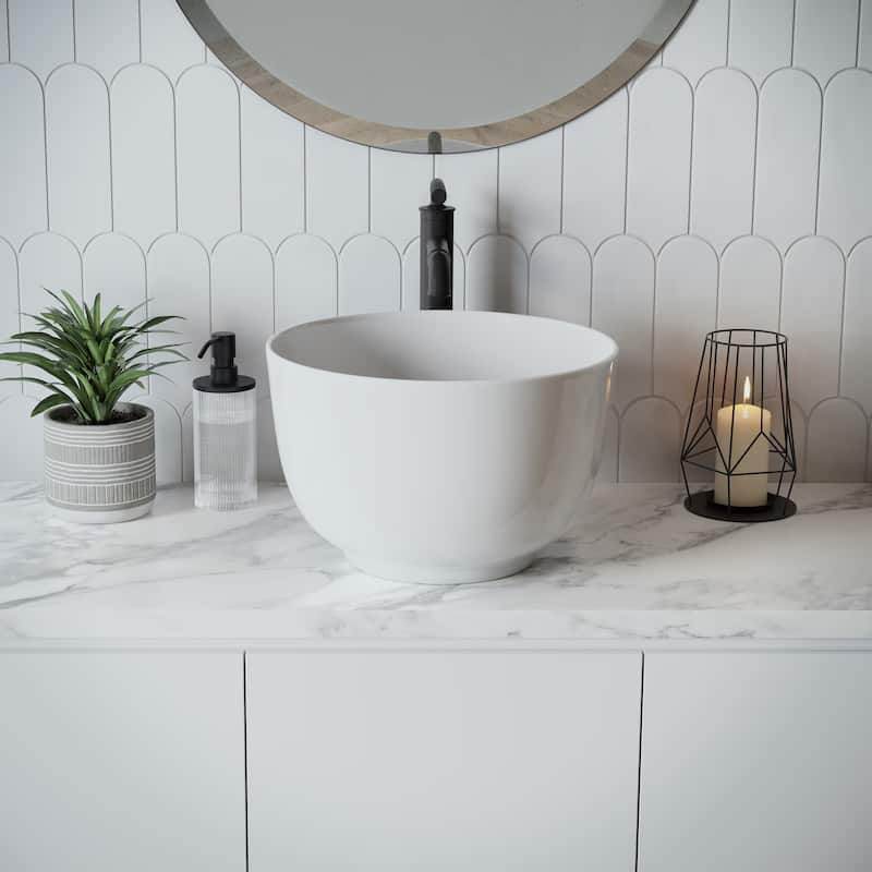 Lucerne 15'' Vessel Sink In White - 14.95" x 14.95" 9.45"