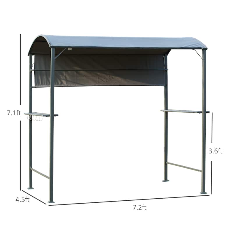 GDFStudio - Outdoor 8'x4.5' Grill Gazebo BBQ Canopy with UV & Water Resistant