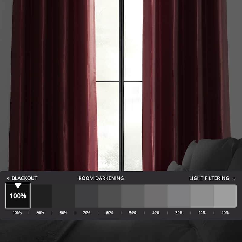 Exclusive Fabrics Textured Dupioni Faux Silk 84-inch Grommet Blackout Grommet Curtain (1 Panel) - 50 x 84