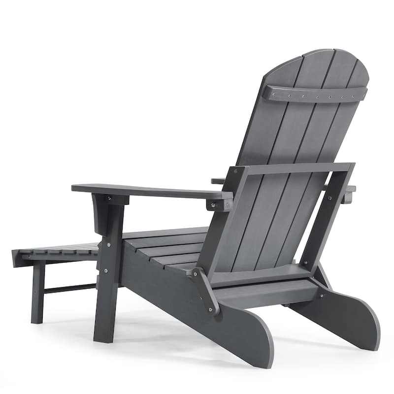 Hurley Folding Poly Adirondack Chair with Pull-out Ottoman (Set of 2)