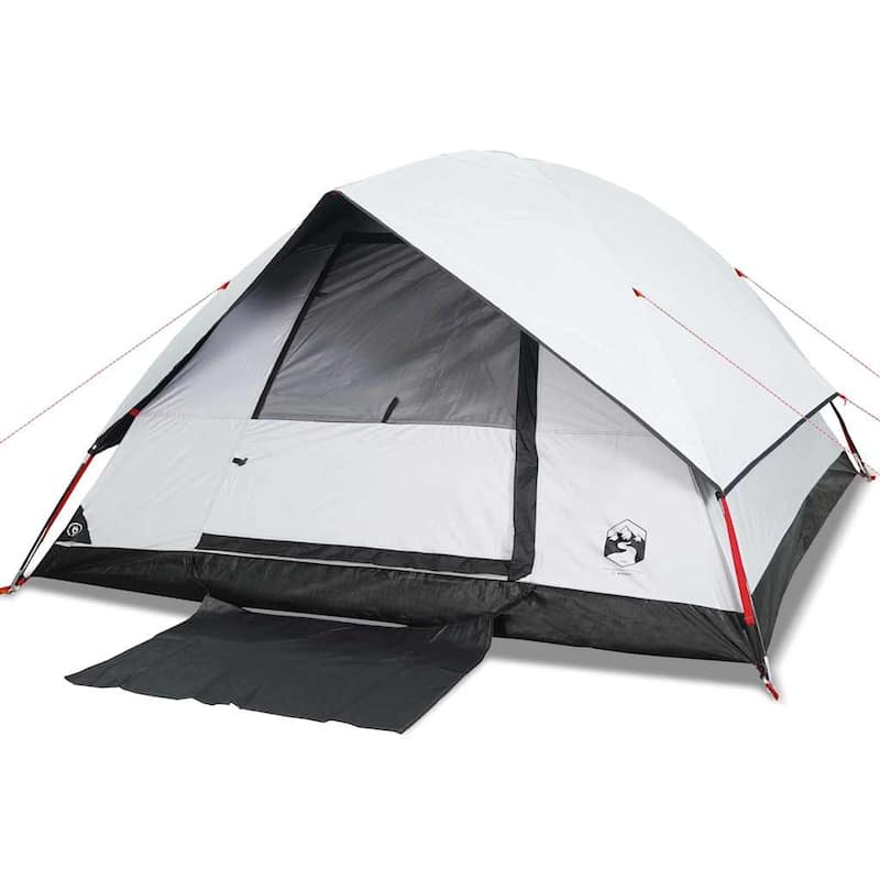 vidaXL Family Tent Dome 6-Person White Blackout Fabric Waterproof - 120.1 x 120.1 x 72.0"
