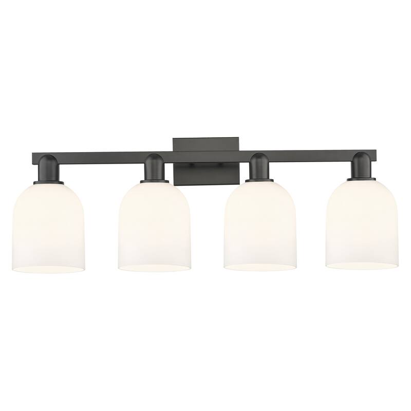 Innovations Lighting Endless Possibilities Arcadia - Bella - 4 Light 33" Bath Vanity Light - Matte Black/White