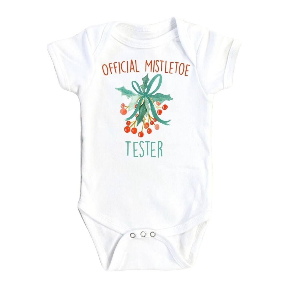 Mistletoe Tester - Baby Boy Girl Clothes Infant Bodysuit Funny Cute Newborn