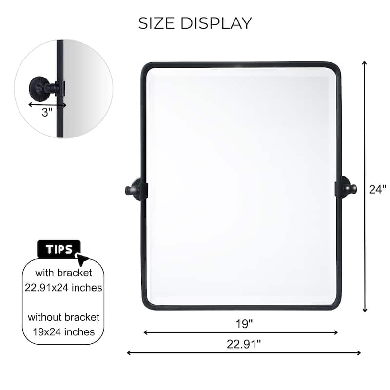 TEHOME Woodvale Rectangle Vertical Metal Wall Mirrors