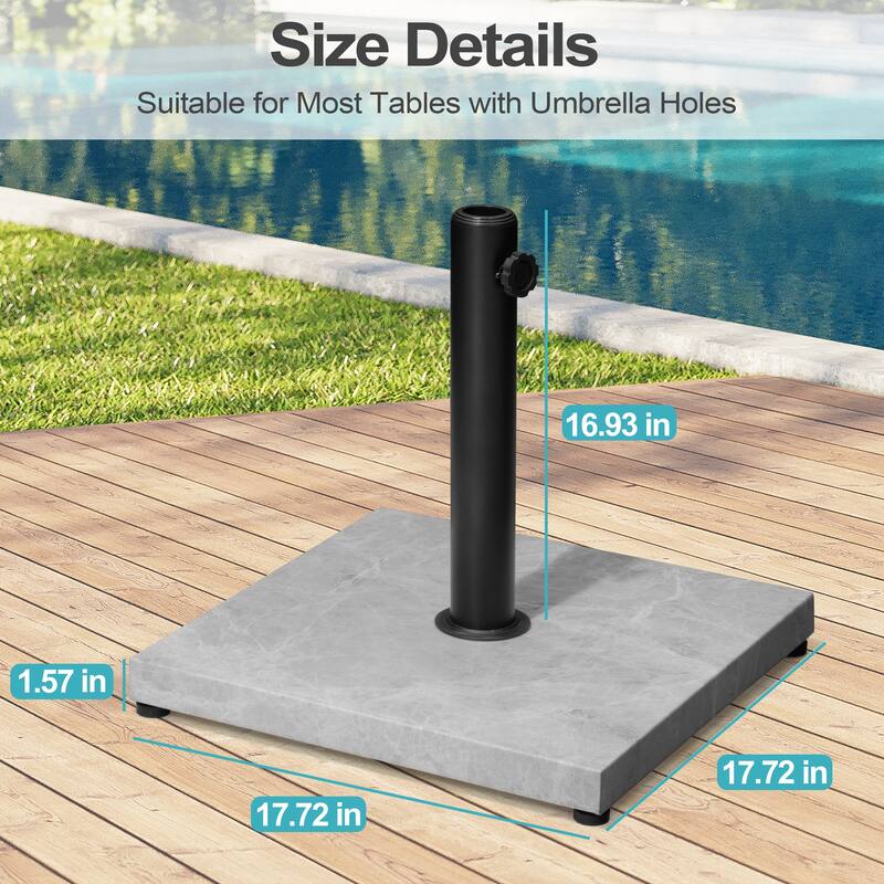 VredHom Outdoor Patio Market Umbrella Square Base Stand