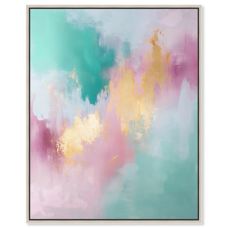 Pastel Dreams Mist Canvas by Art Remedy - 24" x 30" - Silver