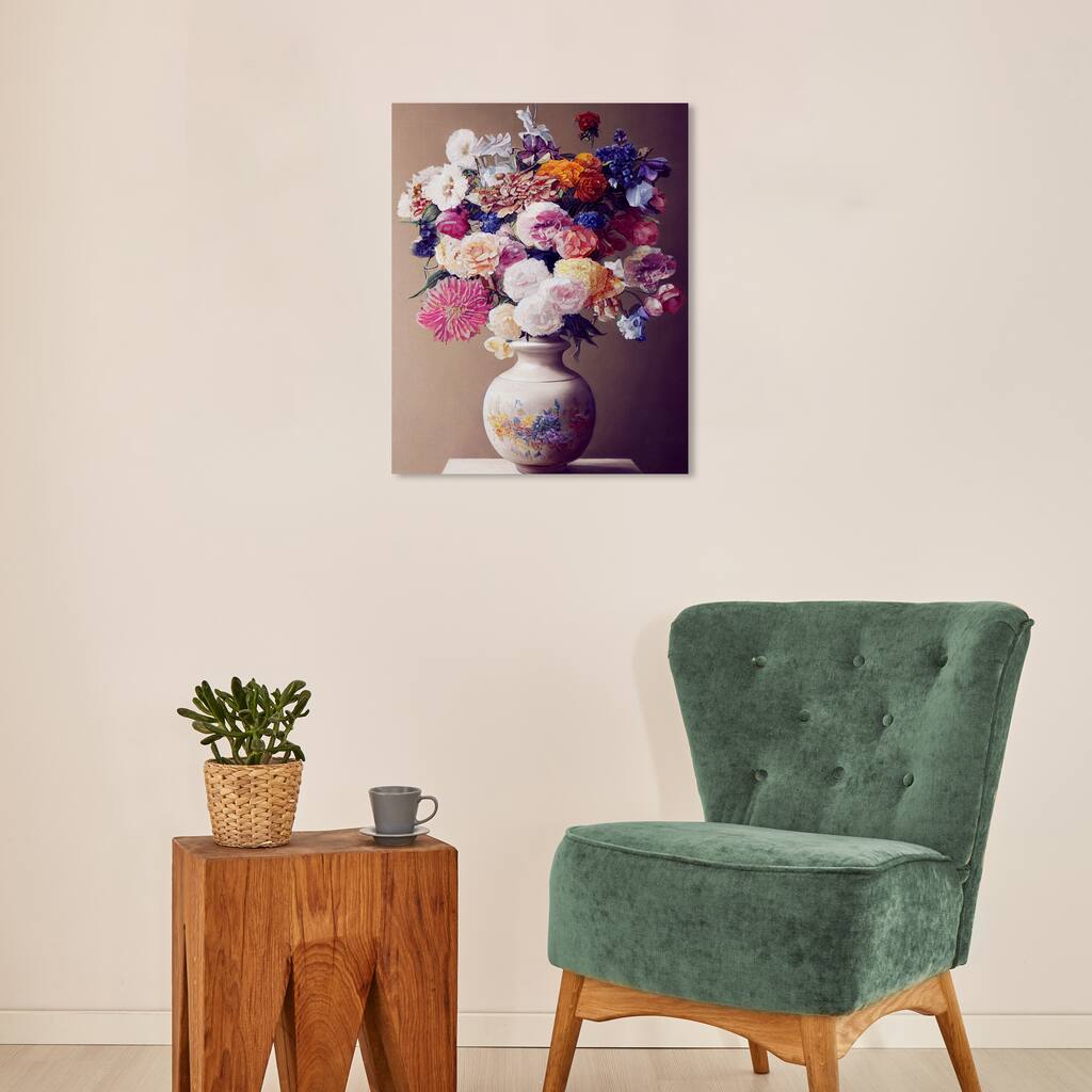 Wynwood Studio Canvas Floral and Botanical Amazing Floral Bloom Brown and Traditional Wall Art Canvas Print