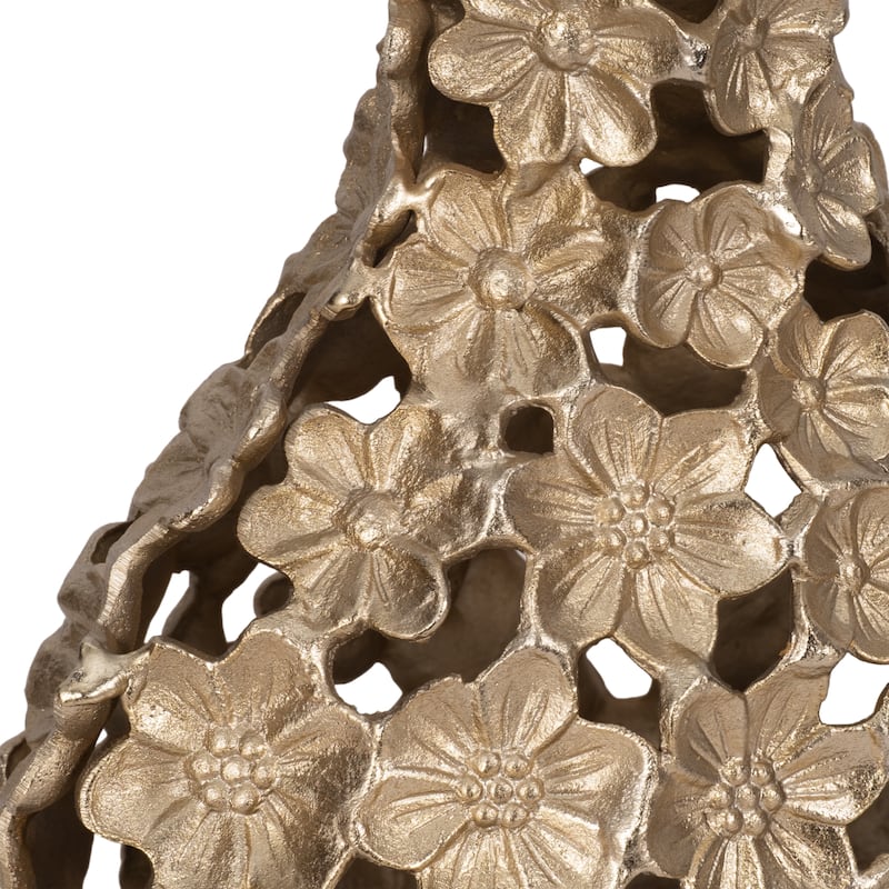 Aluminum Decorative Vase Floral Openwork Design Glam Style Modern