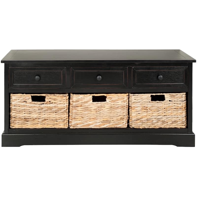 SAFAVIEH Ara Grey 3-Drawer Storage Unit - 42.1" x 15.4" x 19.7" - 42Wx15Dx20H - Distressed Black