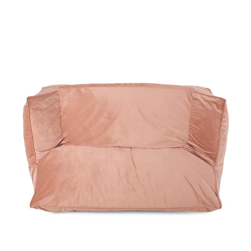 Velie Velveteen 2 Seater Oversized Bean Bag Chair with Armrests by Christopher Knight Home