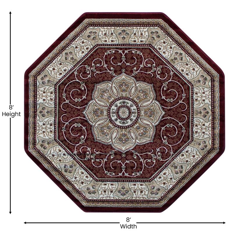 Medallion Motif Traditional Persian Style Olefin Area Rug