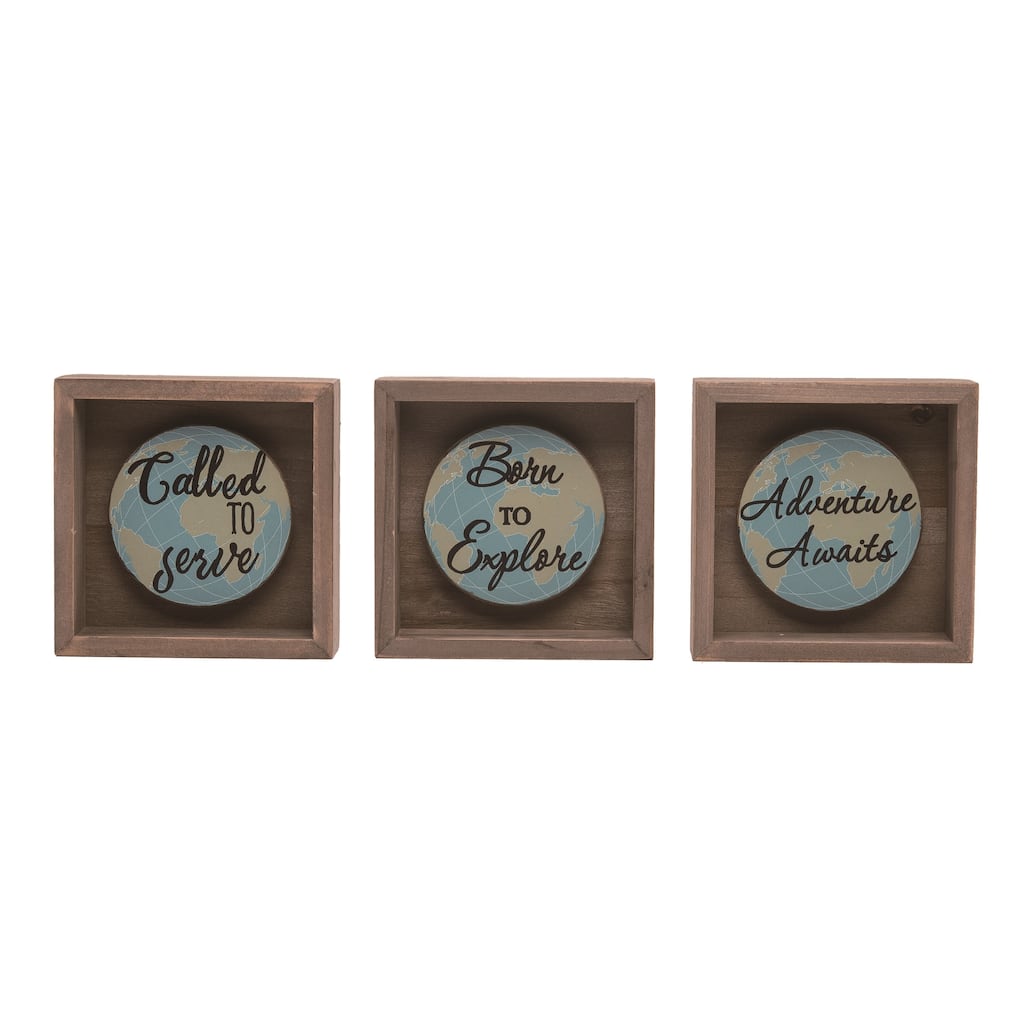 Transpac MDF Dimensional Globe Decor Set of 3 Spring Home Decorations