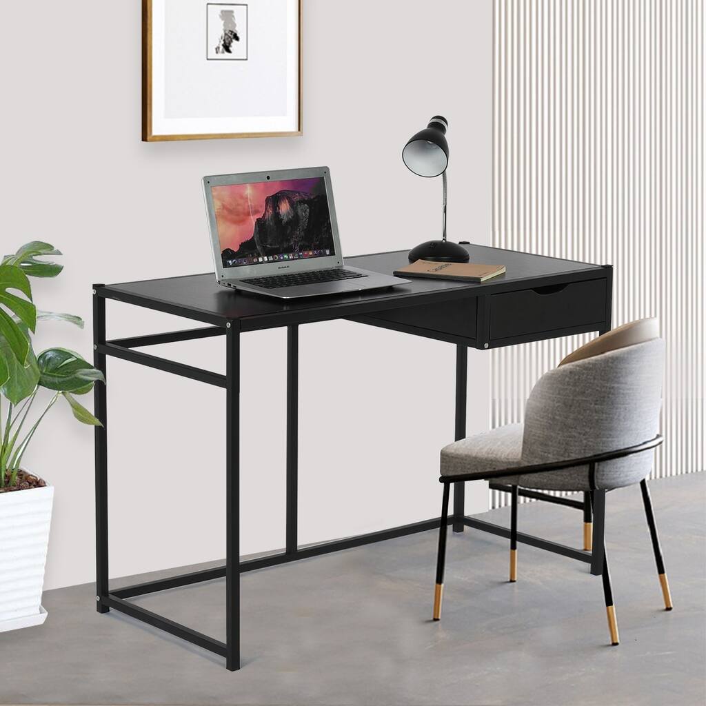 Multifunction Computer Desk With Drawer,Writing Desk Computer Workstation with Spacious Desktop, Home Office Desk