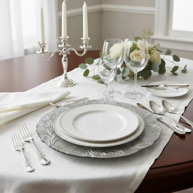 ChargeIt! By Jay Vanessa 13-inch Silver Charger Plate