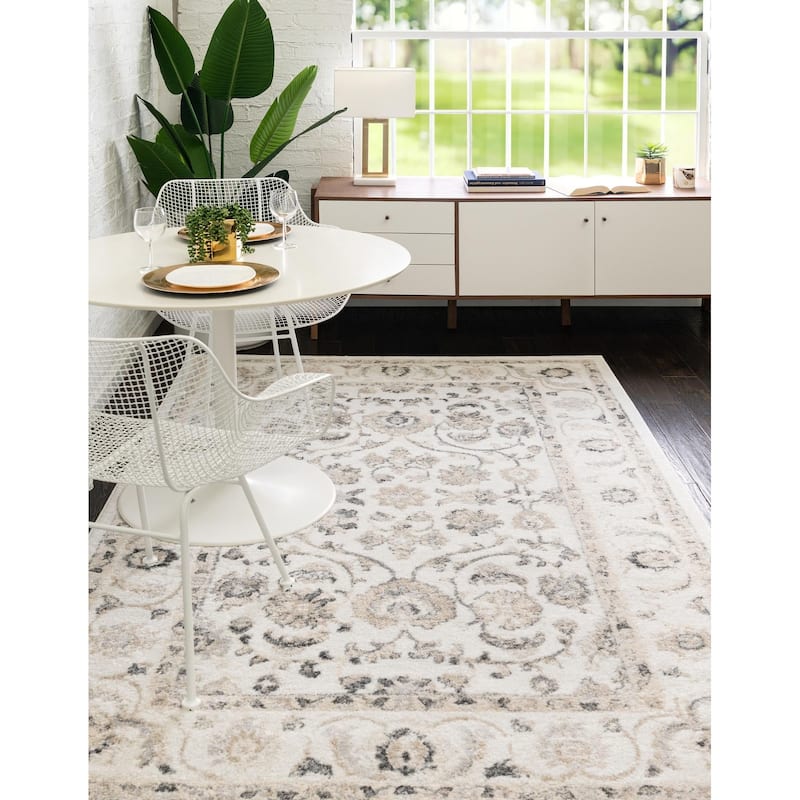 Traditional Taylor Collection Area Rug - Ivory - 7'10"x10'