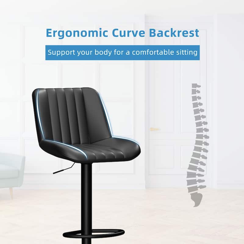 Bar Stool with 360° Swivel - Modern Kitchen & Home Bar Seating，Set of 2