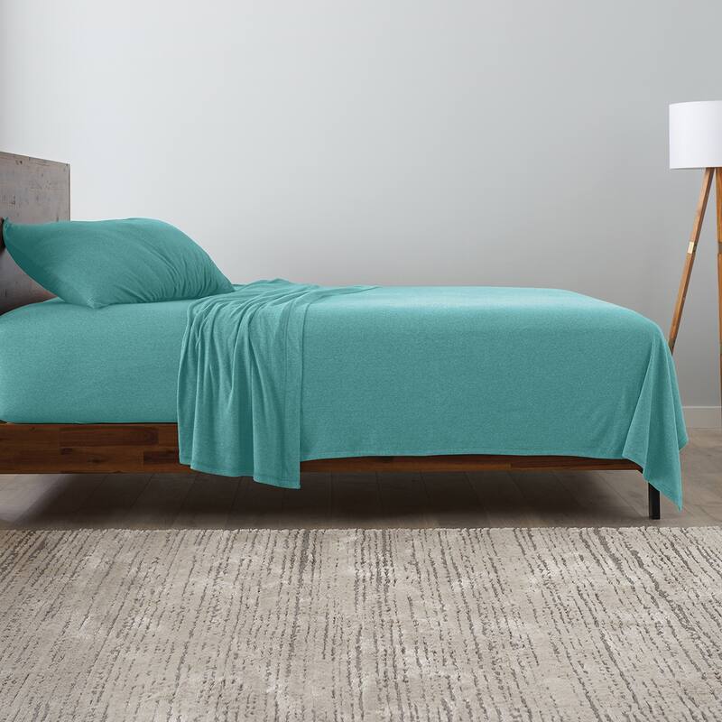 Ella Jayne Soft Heather Jersey Knit Sheet Set - Green - King