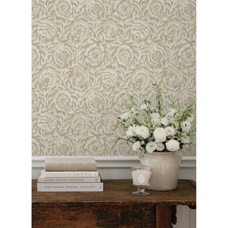 NuWallpaper Nabela Noor Home Aliviya Pistachio Peel and Stick Wallpaper