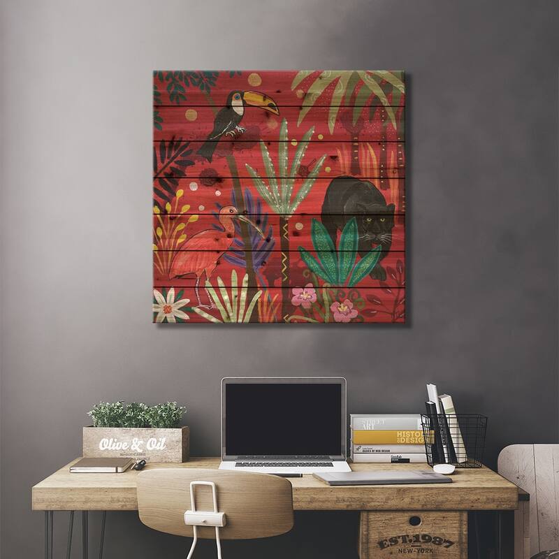 Amazonia By Night Print On Wood by Magali Modoux - Multi-Color
