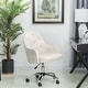 preview thumbnail 4 of 19, Glitzhome 40"H Velvet Gaslift Adjustable Swivel Office Chair