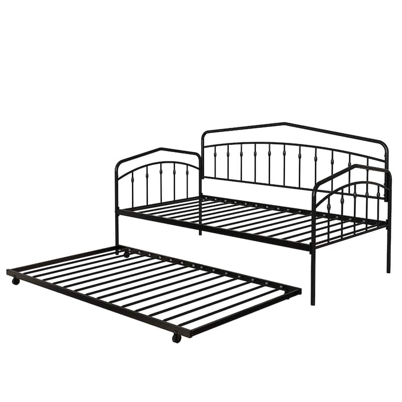 Daybed with twin trundle, Black