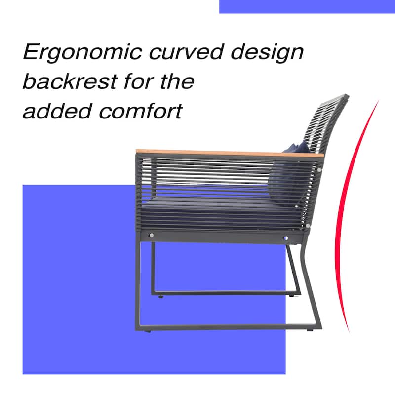 Patio Wicker Loveseat with Cushions