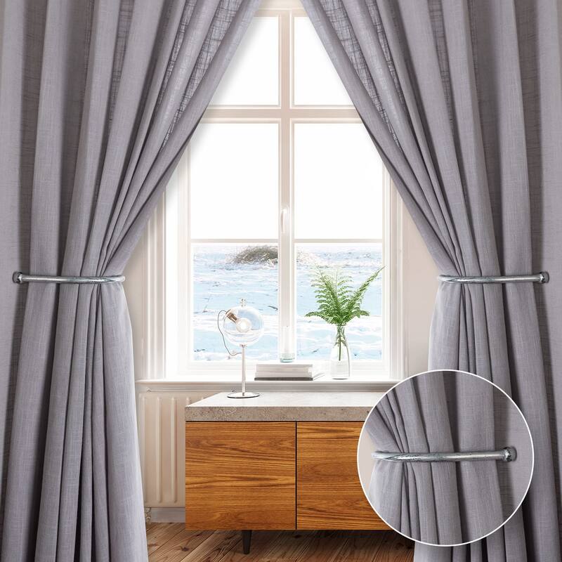 2 Pcs Curtain Holdback for Curtains Wall Mounted Metal Drapery Hook for Door Window Treatment- By Deco Window