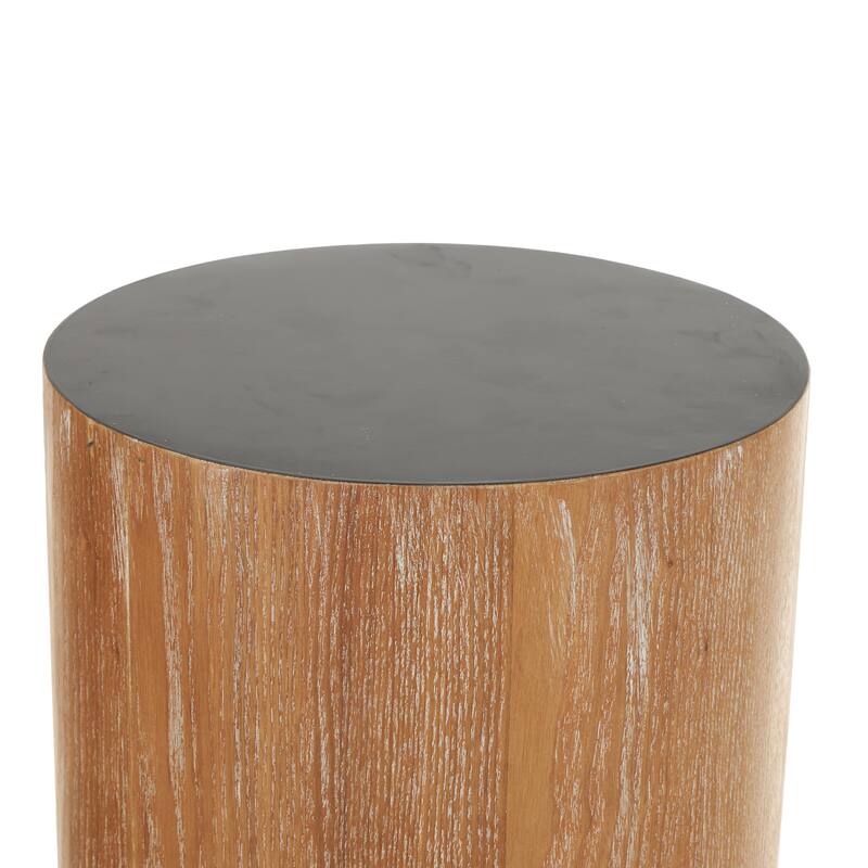 Wood Handmade Pedestal Table - Set of 2 Brown, Black or White - Roche River Decor