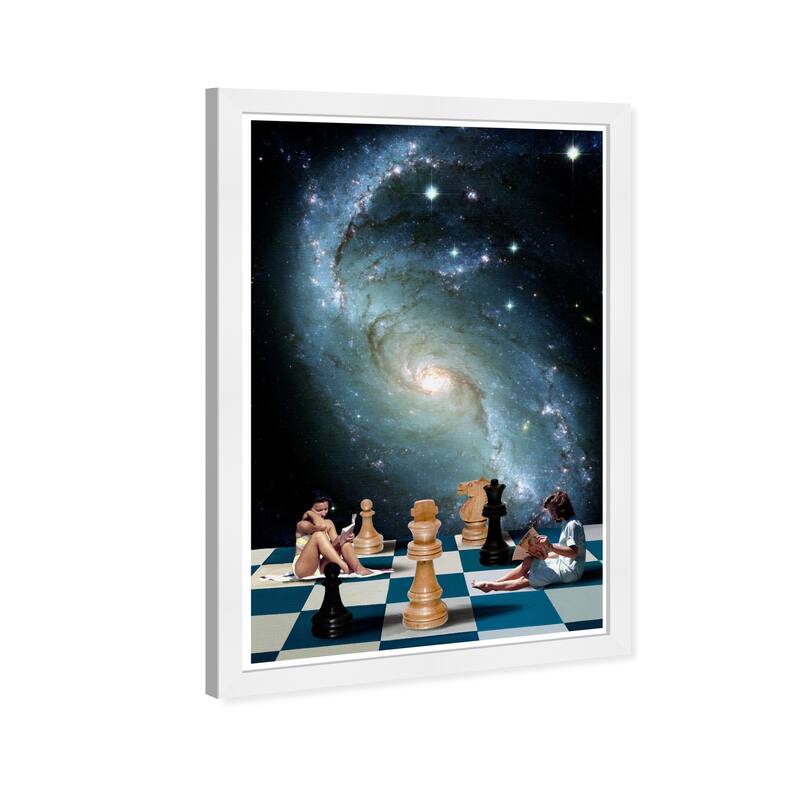 Wynwood Studio Prints Astronomy and Space Playing the Game Blue and Dark Blue Bohemian & Eclectic Wall Art Canvas Print