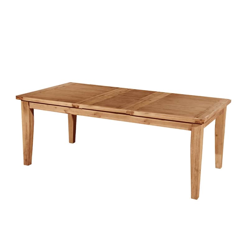 Dining Table, 60-78 Inch Extendable Top, Natural Brown Acacia Wood