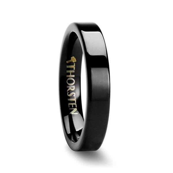 Shop Thorsten Bellona Black Flat Tungsten Carbide Wedding Band 4mm Overstock 17362397