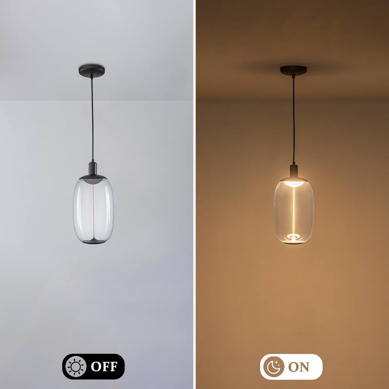 1 Light Clear Plastic Linear Magnetic LED Strip Pendant Lighting