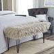 preview thumbnail 33 of 44, Silver Orchid Sterling Shaggy Fauxfur Ottoman Bench